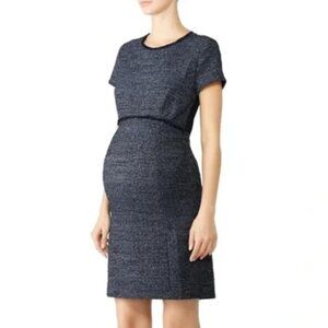 Seraphine Women’s Kiara Tweed Dress Maternity Navy Size 4